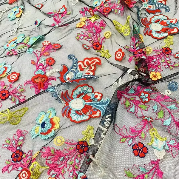 Wholesale Custom Tulle Fabric Embroidery Lace Fabric