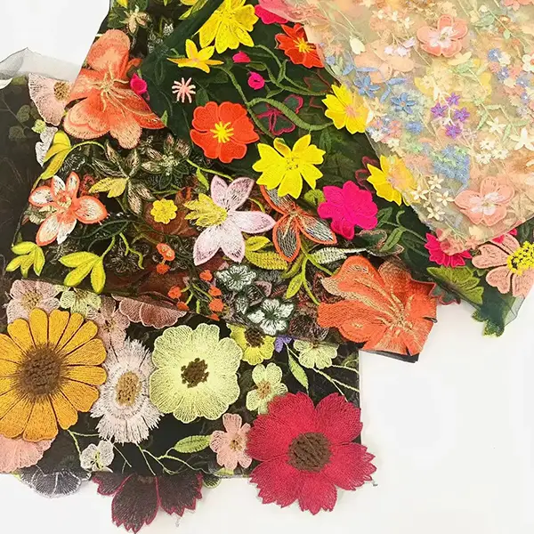 Wholesale Custom Tulle Fabric Embroidery Lace Fabric