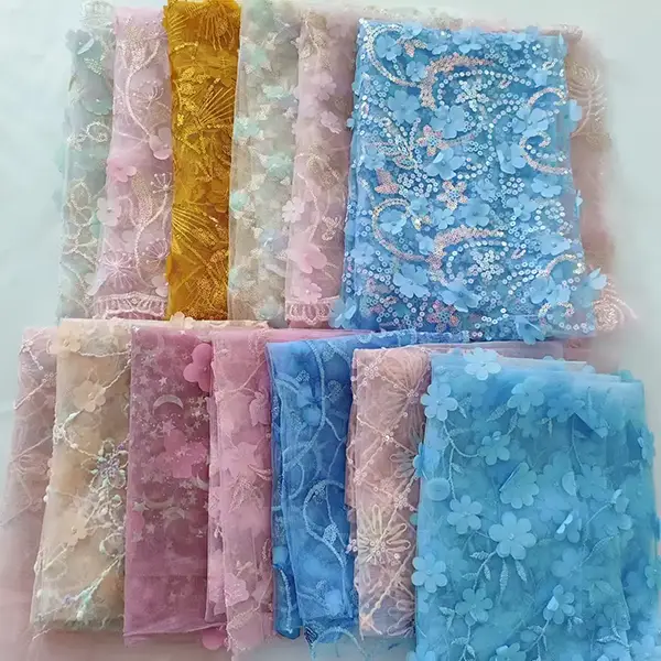 Wholesale Custom Tulle Fabric Embroidery Lace Fabric