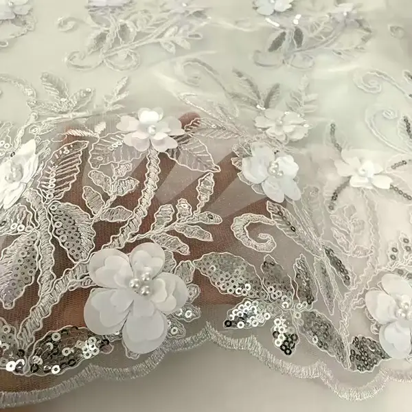 Wholesale Custom Tulle Fabric Embroidery Lace Fabric