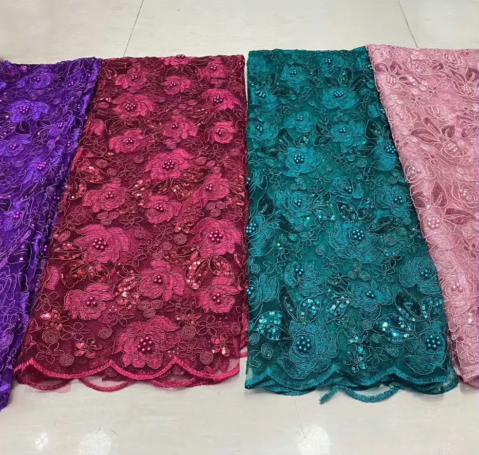 Wholesale Custom Tulle Fabric Embroidery Lace Fabric