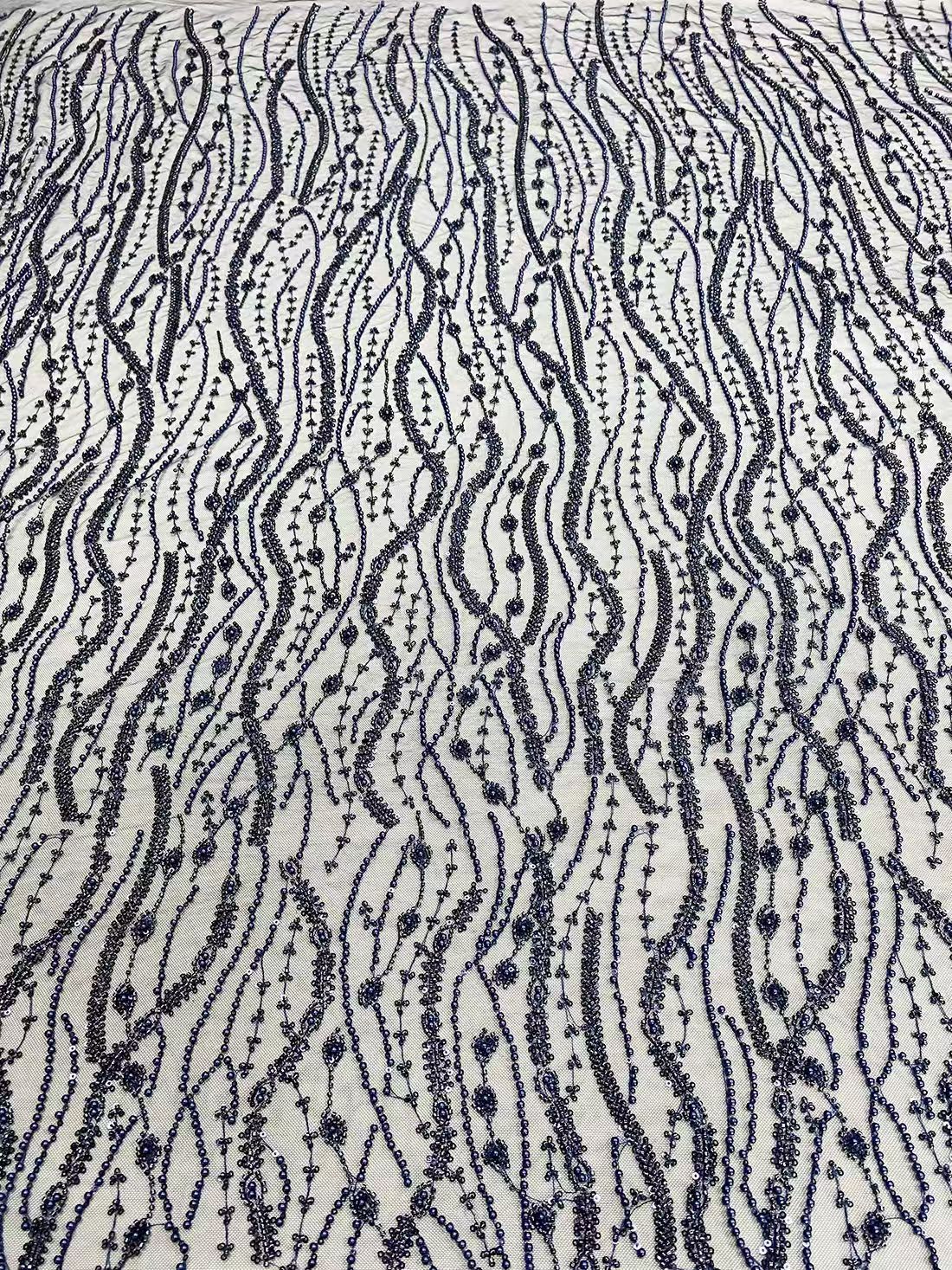 New Mesh Embroidery Bead Tube Embroidery African Fabric Lace