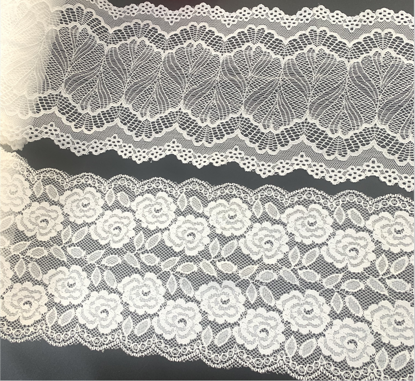 Kuuma myynti Fancy Nylon Spandex Lace Stretch Lace -verhoiluväli alusvaatteille ja alusvaatteille